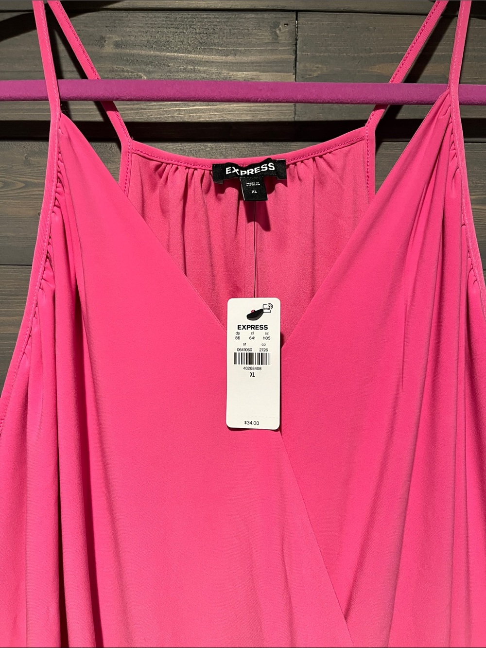 NWT Express bubblegum Pink Wrap-Front Camisole Top XL - Picture 2 of 2